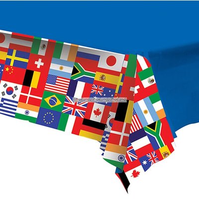 Bordsduk i plast internationella flaggor