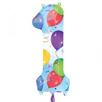 Nummer 1 folieballong serpentin - 86 cm