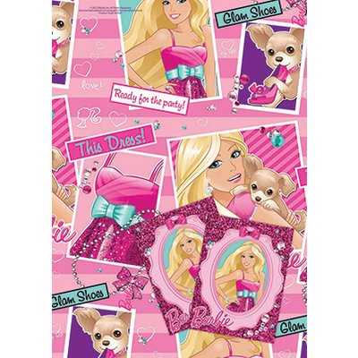 Barbie presentpapper med etiketter