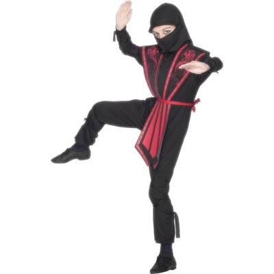 Ninja maskeraddrkt, barn, svart