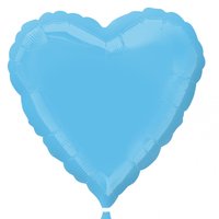 Ljusblå hjärtformad folieballong 46 cm