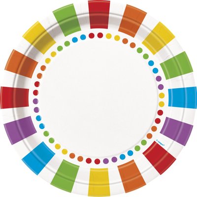 Tallrikar - Rainbow birthday - 23 cm 8 st Tallrikar - Rainbow birthday - 23 cm 8 st