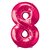 Nummer 8 rosa folieballong - 86 cm