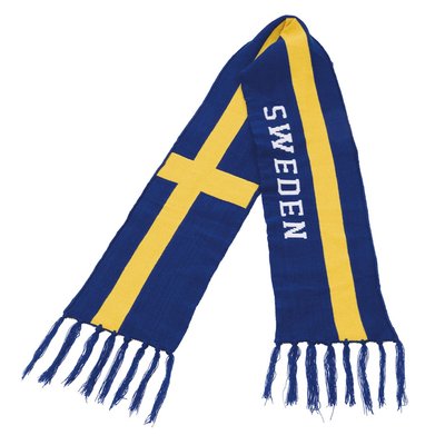 Stickad Sverige halsduk - gul och bl