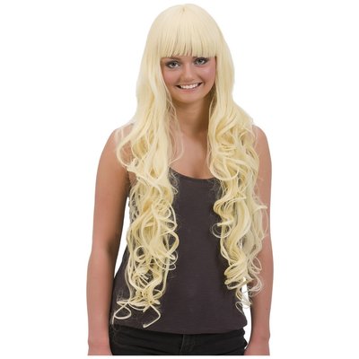 Professionell peruk - Blond lngt lockigt