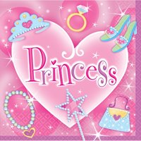 Prinsessparty papperservetter 3-lagers 33 cm - 16 st Prinsessparty papperservetter 3-lagers 33 cm - 16 st