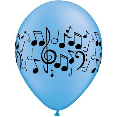 Musiknoter blandade ballonger - 28 cm latex - 25 st