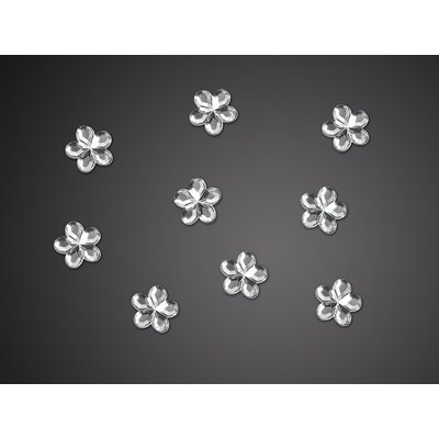 Blomformade diamanter - Silver 1 cm 50 st