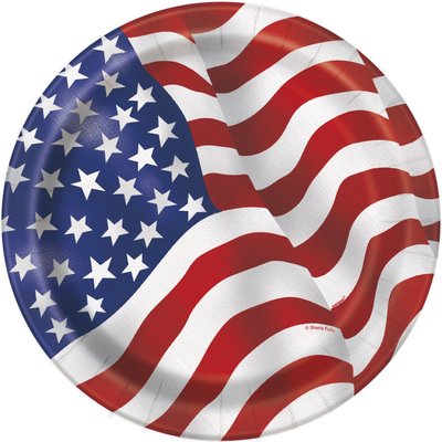 Tallrikar med USA:s flagga - 8 st