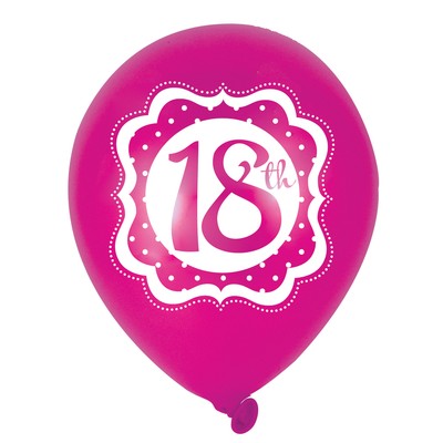 18-rs fdelsedagsballonger perfectly pink - 25 cm latex - 6 st