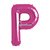Bokstaven P-ballong magenta - av folie 41 cm
