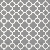 Quatrefoil servetter - Silver 16 st