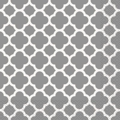 Quatrefoil servetter - Silver 16 st