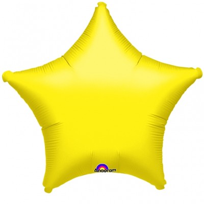 Gul stjrnformad folieballong - 48 cm