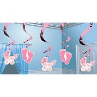Babyrosa hängande virvlar dekoration - 5 st Babyrosa hängande virvlar dekoration - 5 st
