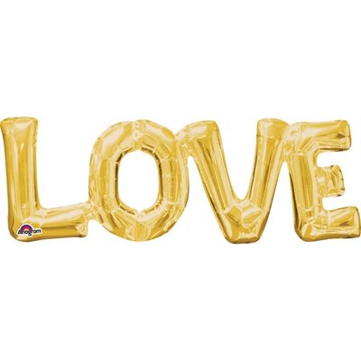 Folieballong - LOVE - Guld