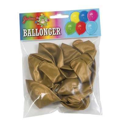 Guldmetallic ballonger - 8 pack