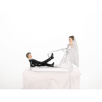 Trtdekoration - Nygift par med rep
