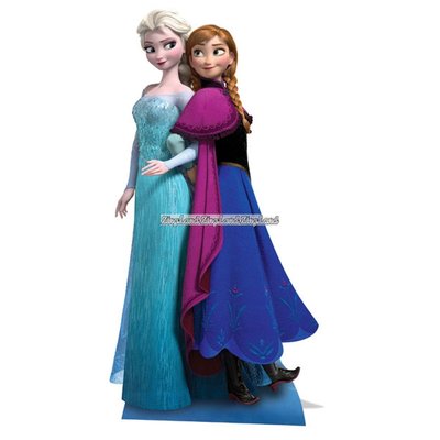 Disney Frost Anna och Elsa pappfigur - 162cm