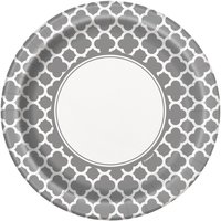 Quatrefoil tallrikar - Silver - 23 cm 8 st