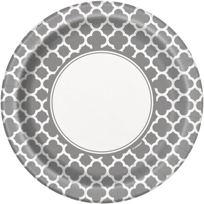 Quatrefoil tallrikar - Silver - 23 cm 8 st