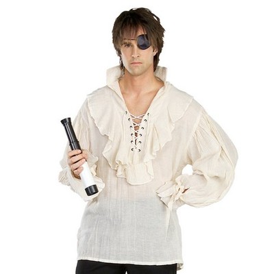 Piratskjorta i linne - naturlig