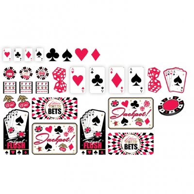 Casino cutout dekorationer - 30 st