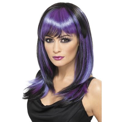 Glamour hxa peruk - svart och lila