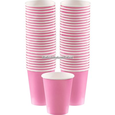 Ljusrosa kaffemuggar i papper 340 ml - 40 st