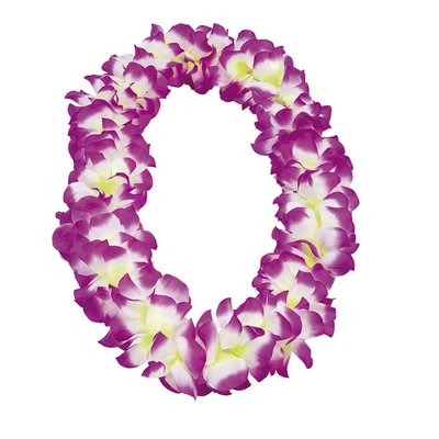 Hawaiikrans - Vit/lila