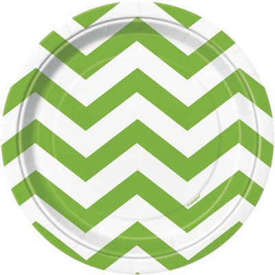 Limegrna chevronassietter - 18 cm 8 st