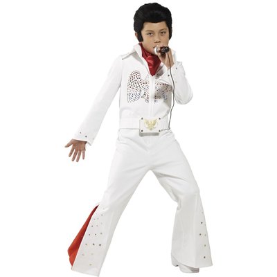 Elvis Kostym - Vit - Barn - Pojkar - 2 Piece