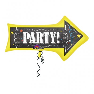 Folieballong - Chalkboard Bday Arrow