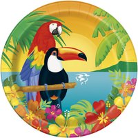 Tallrikar med papegojor - 23 cm 8 st