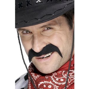 Cowboy mustasch svart