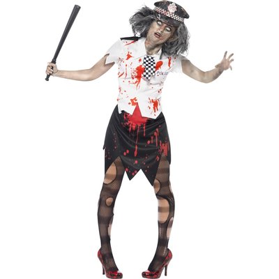 Zombie poliskvinna maskeraddrkt
