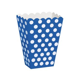 Blå prickiga popcornbägare - 8 st
