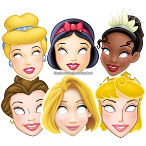 Ansiktsmasker Disney prinsessor - 6 st