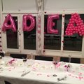 Vi valde att piffa upp sista A:et med dessa ballonger vilet blev super fint Latexballonger - Rosa 13 cm 100-pack