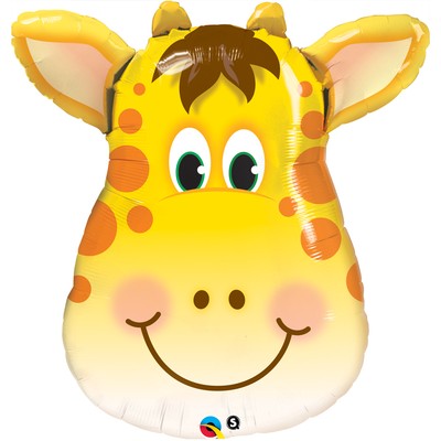 Girafformad flerfrgad folieballong - 81 cm