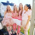Studentskiva med tema Kalle och Chokladfabriken Randiga tights - Röd-vit-randiga