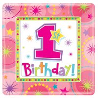 One derful girl fyrkantiga efterr�tts- papperstallrikar 17,7 cm - 8 st