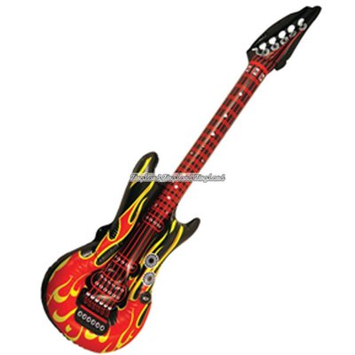 Uppblsbar gitarr med flammor - 106cm