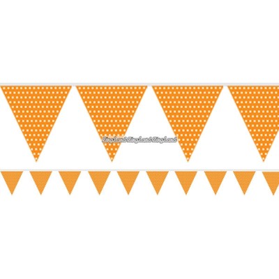 Orange prickiga vimplar - papper 1.7m
