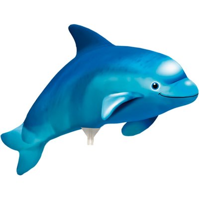 Ballong med pinne - Bl delfin