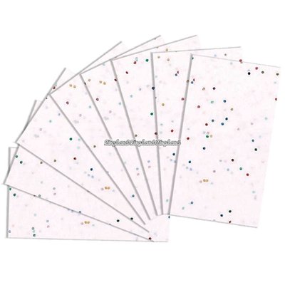 Presentpapper vita med glitter - 8 ark