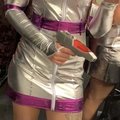 Hade rymd tema på halloween!