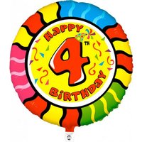 Folieballong - Happy Birthday Fyra Animaloon 53 cm