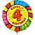 Folieballong - Happy Birthday Fyra Animaloon 53 cm