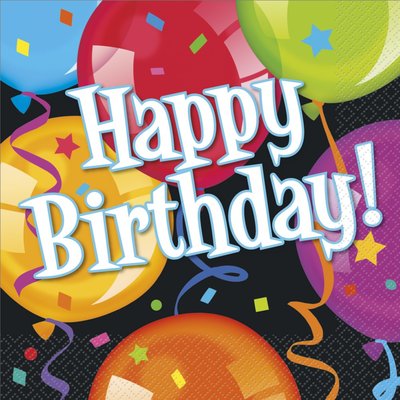 Servetter - Happy birthday balloons 20 st